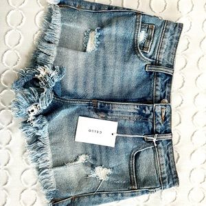 Cello High Rise Denim Shorts